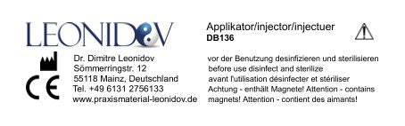 Applicatore (iniettore) manupuntura DB136