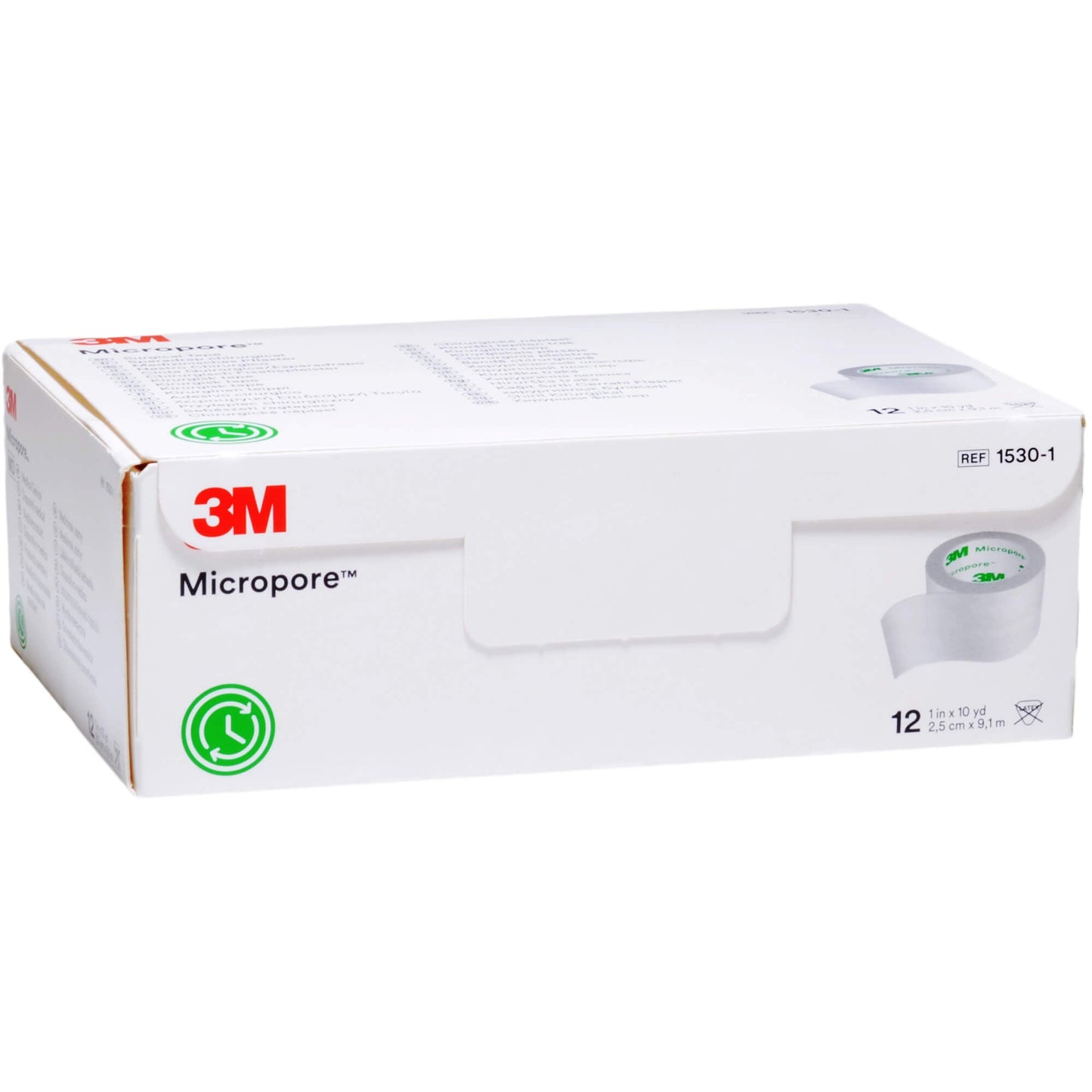 3M Micropore 2,5cm x 9,1m, 12 pezzi